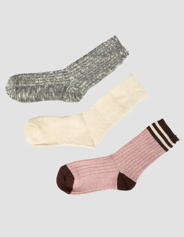Aae Slouchy Sock 3 Pack Multicoloured made by All About Eve