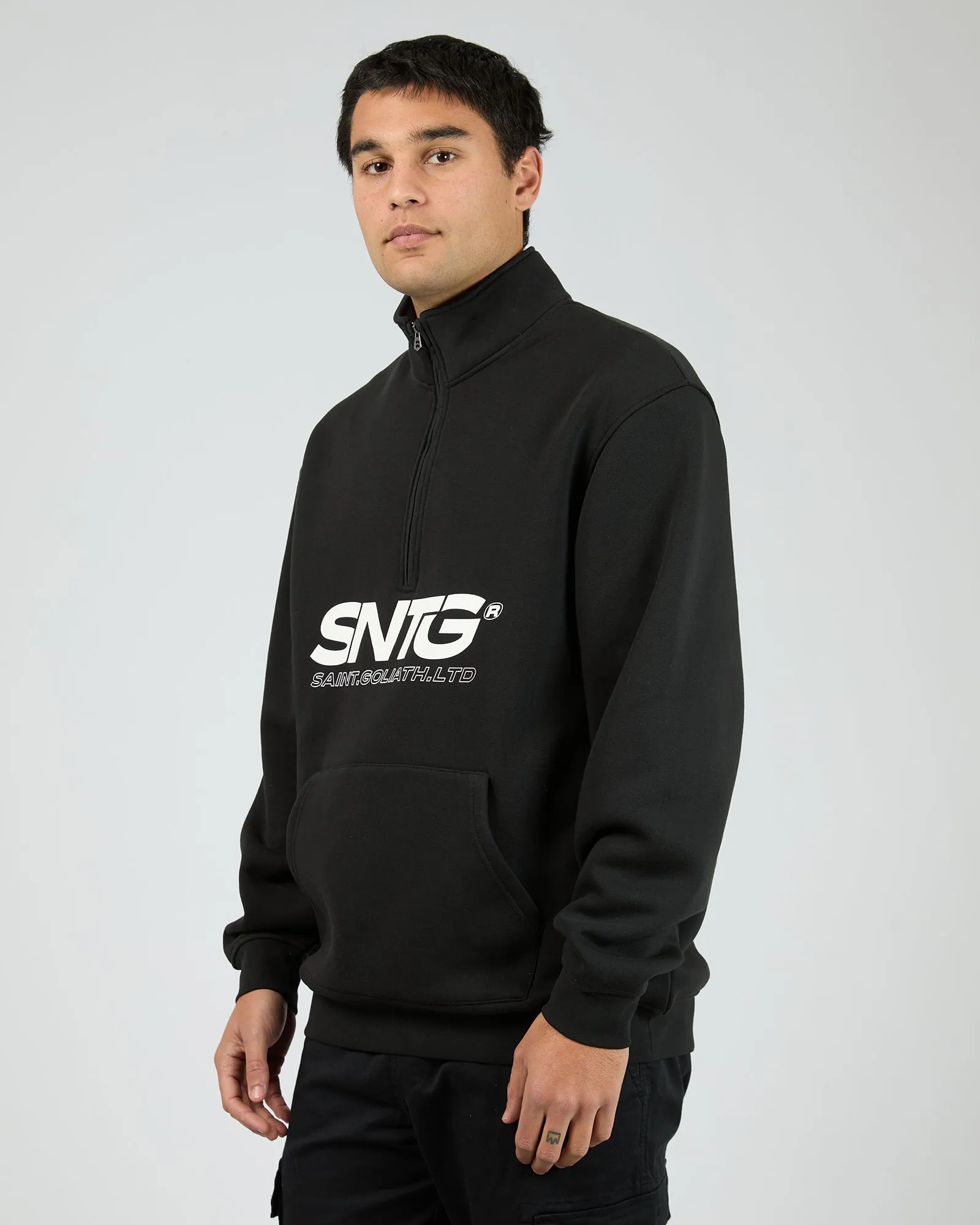 Overlapped Quarter Zip Black sold by edge clothing product image thumbnail 4