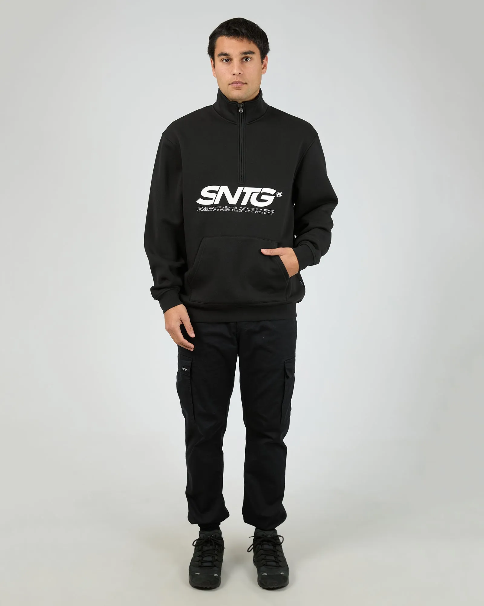 Overlapped Quarter Zip Black sold by edge clothing product image thumbnail 2