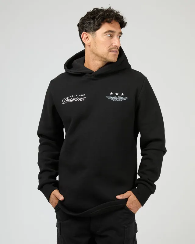 Break Dual Curved Hoodie Black made by edge clothing