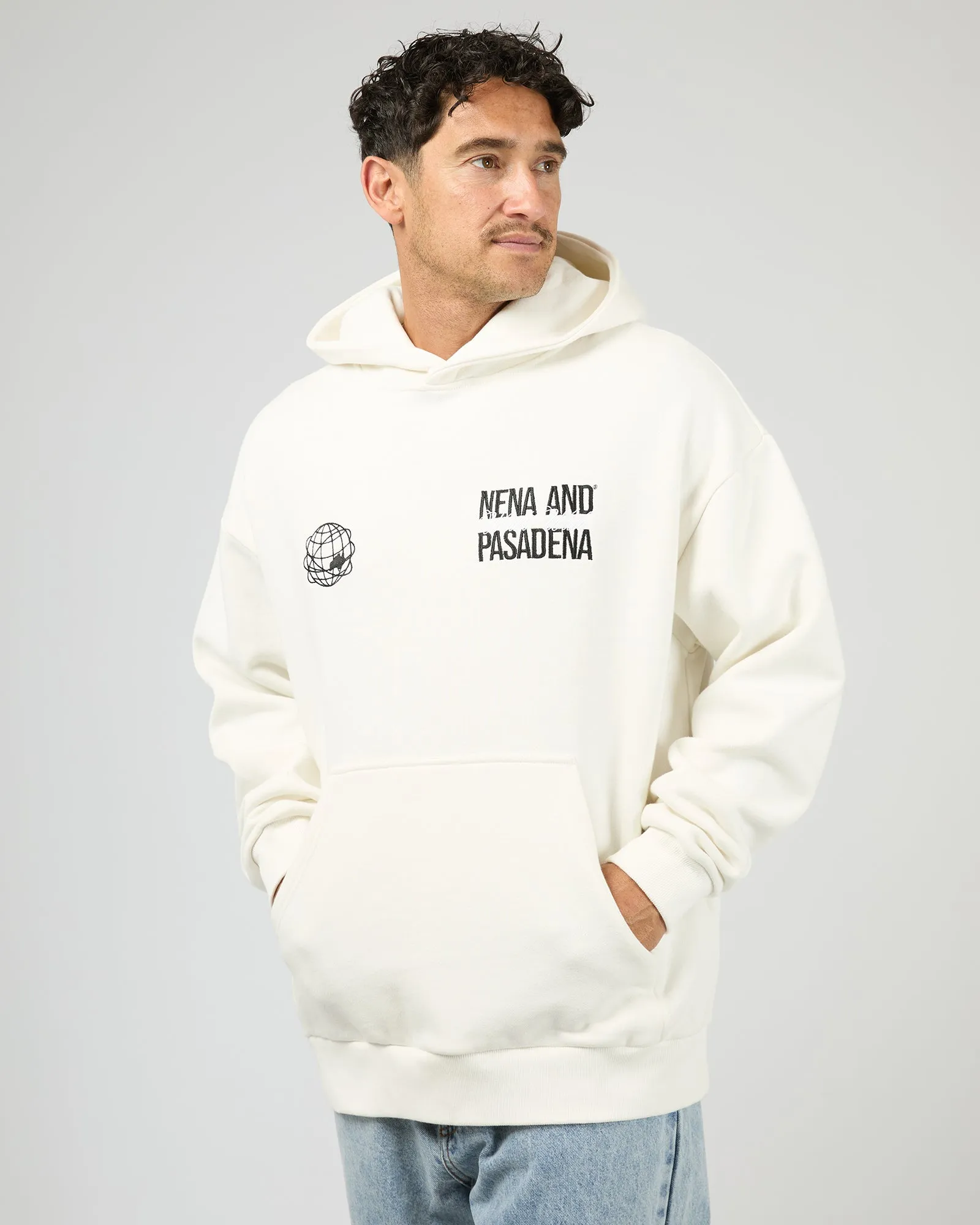 Caution Relaxed Hoodie White sold by edge clothing product image thumbnail 4