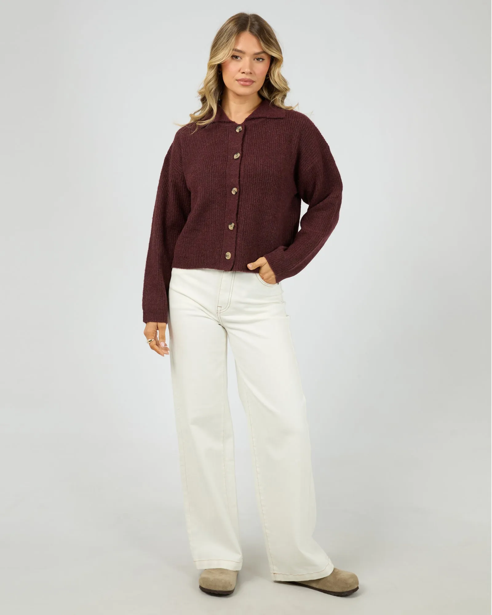 Nantucket Knit Cardi Burgundy sold by edge clothing product image thumbnail 2