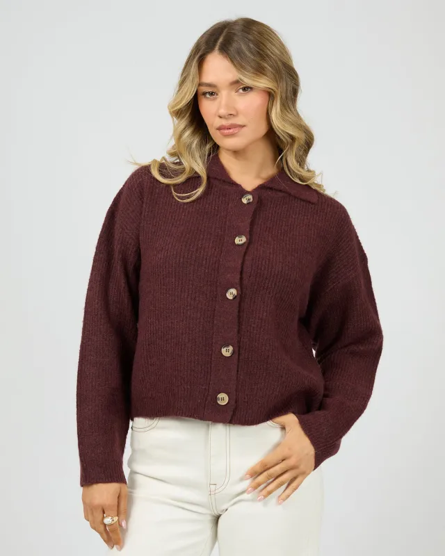 Nantucket Knit Cardi Burgundy made by All About Eve