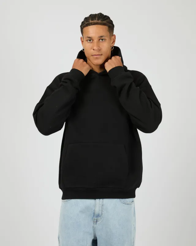 Box Hoodie Black made by edge clothing