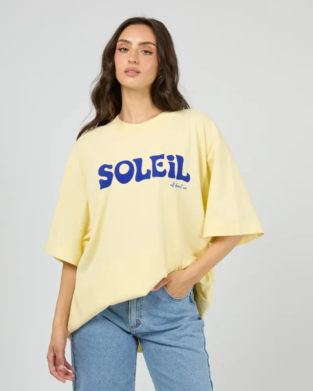 Soleil Oversized Tee Yellow made by All About Eve