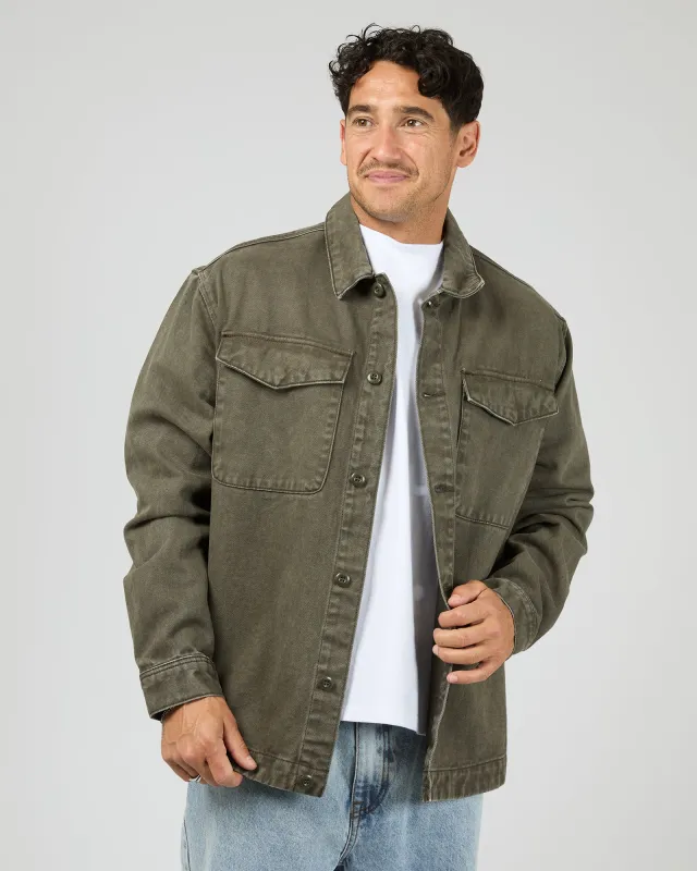 Fade Overshirt Khaki made by edge clothing