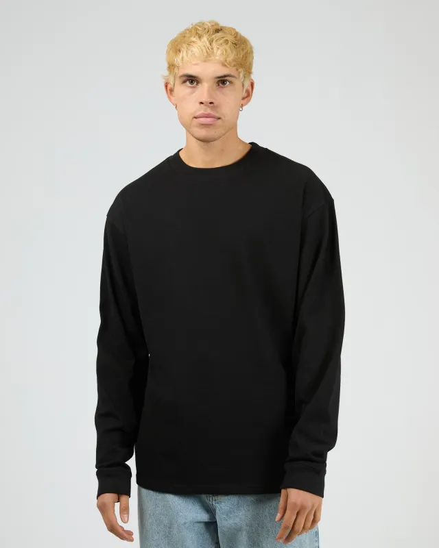 Heavyweight Long Sleeve Tee Black made by edge clothing