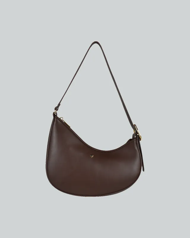 Cinder Asymetrical Shoulder Bag Chocolate made by PETA AND JAIN