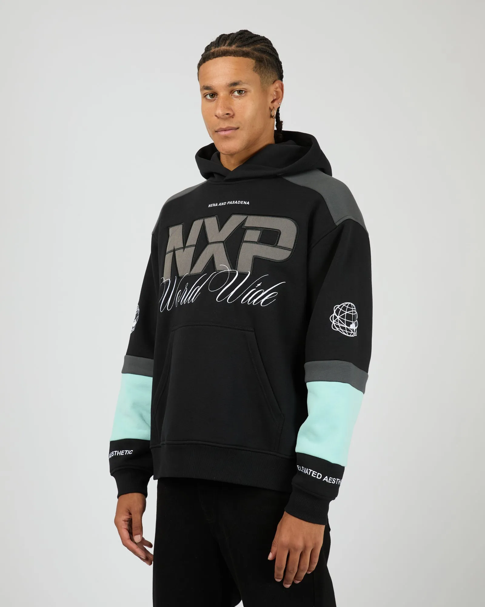 Wordly Relaxed Hoodie Black sold by edge clothing product image thumbnail 4