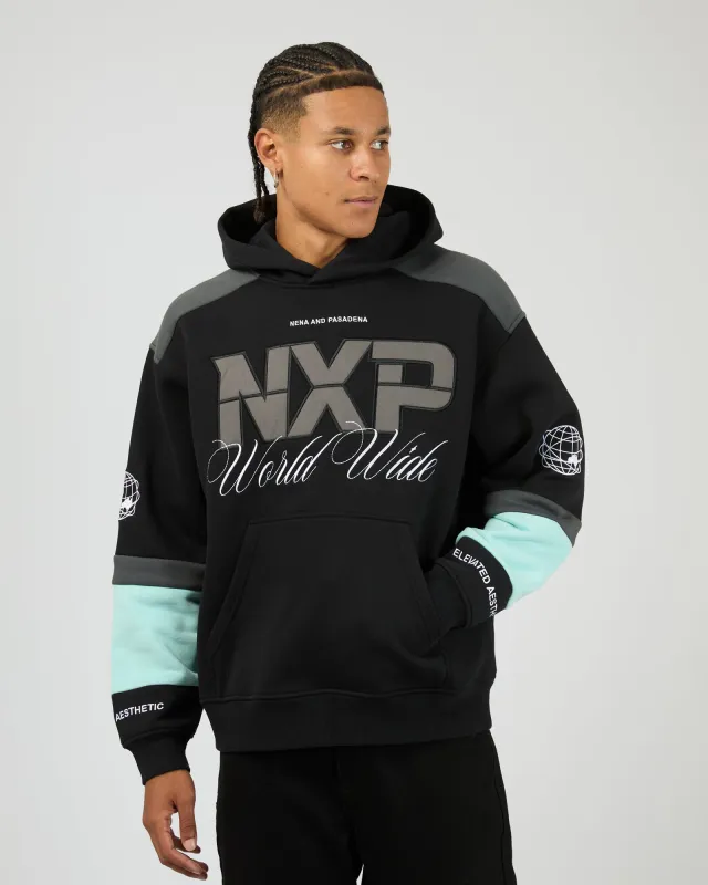Wordly Relaxed Hoodie Black made by Nena and Pasadena