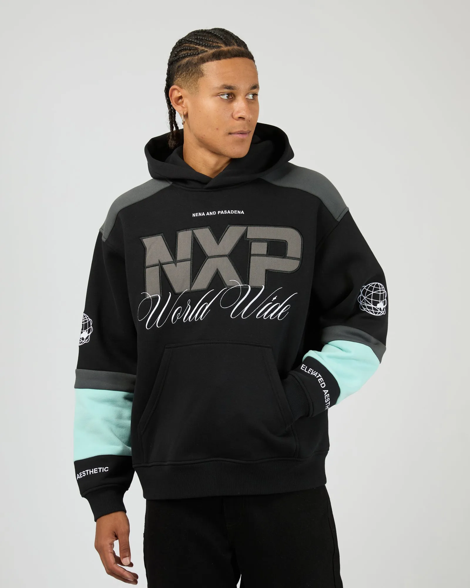 Wordly Relaxed Hoodie Black sold by edge clothing
