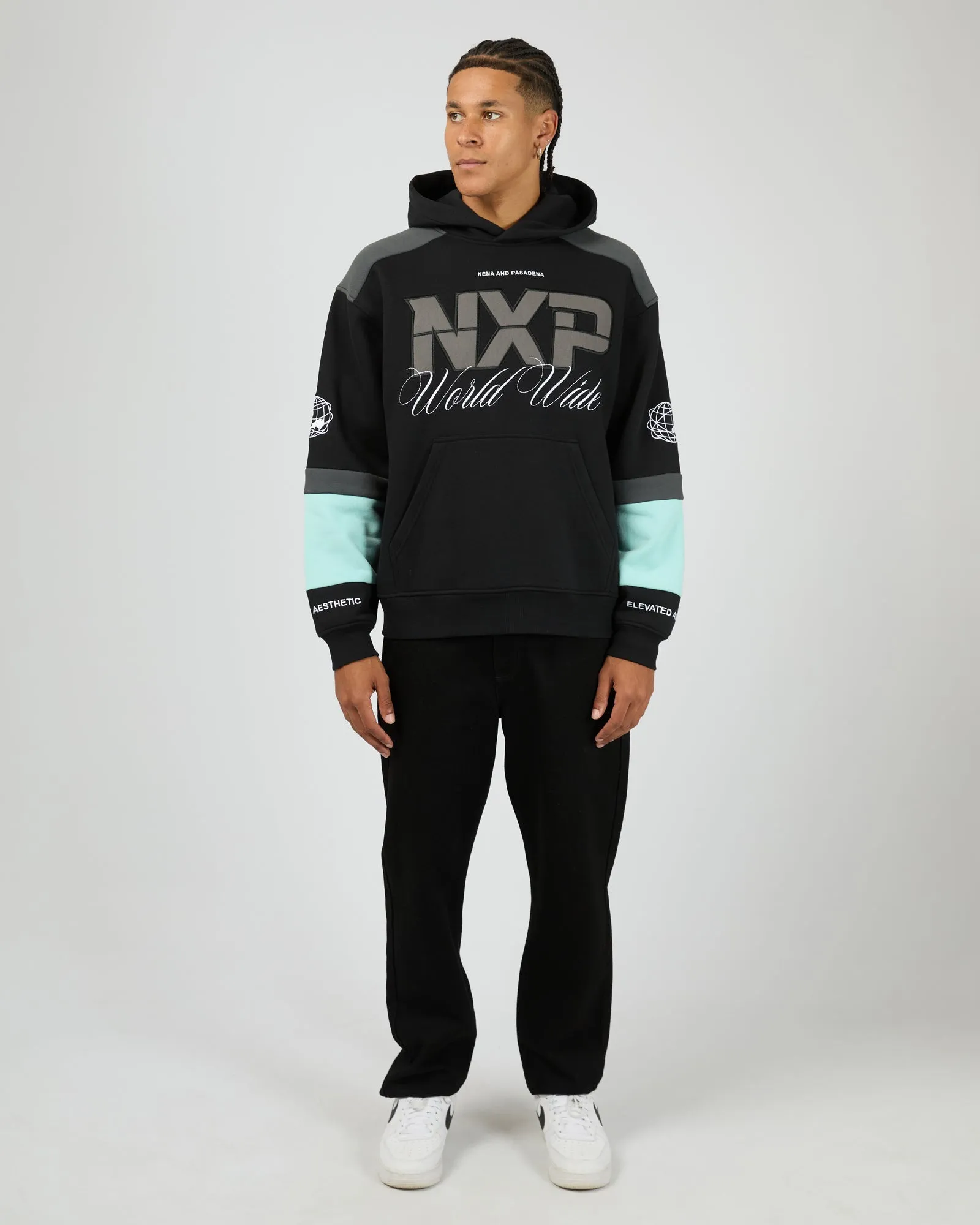 Wordly Relaxed Hoodie Black sold by edge clothing product image thumbnail 3