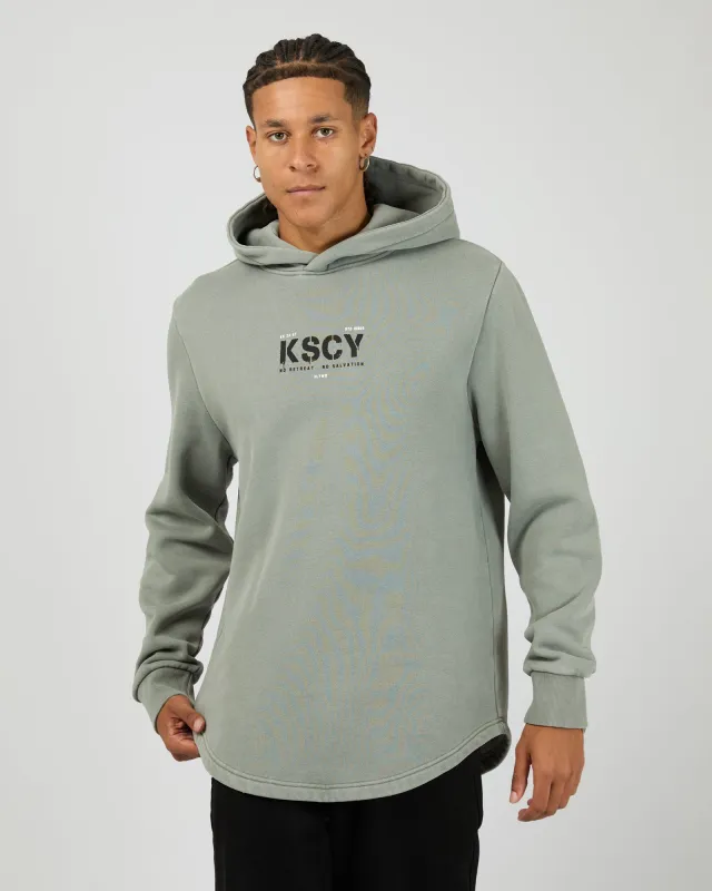 Reverence Dual Curved Hoodie Neutral Grey made by edge clothing