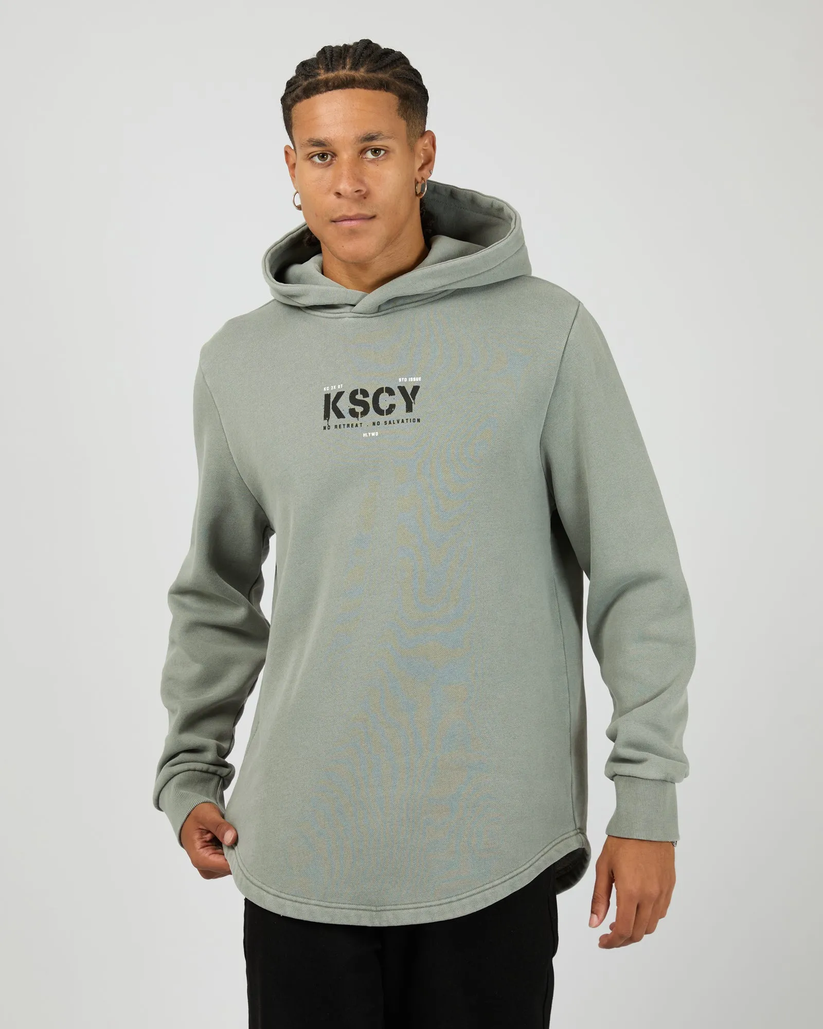 Reverence Dual Curved Hoodie Neutral Grey sold by edge clothing