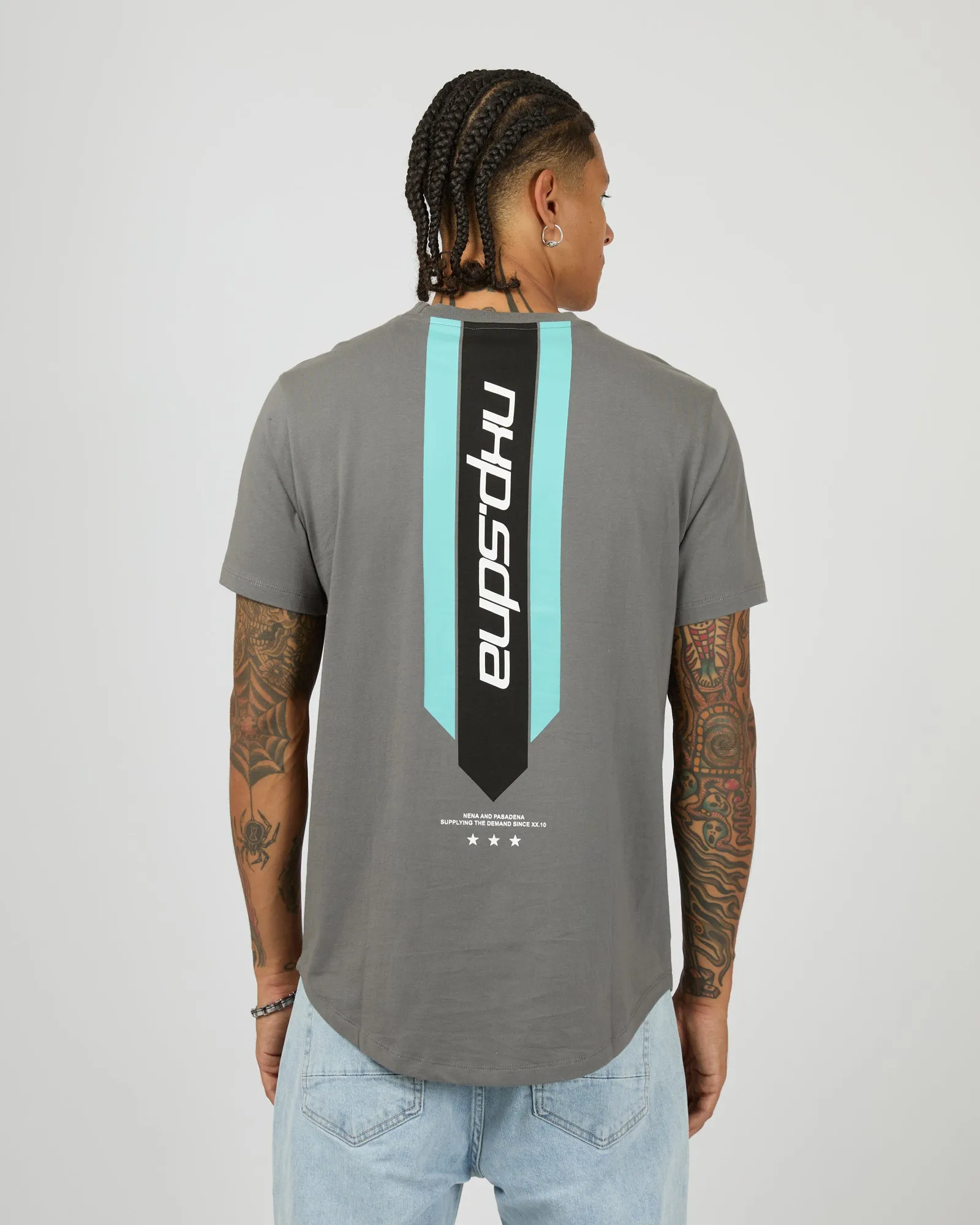 Central Dual Curved Tee Charcoal sold by edge clothing product image thumbnail 2