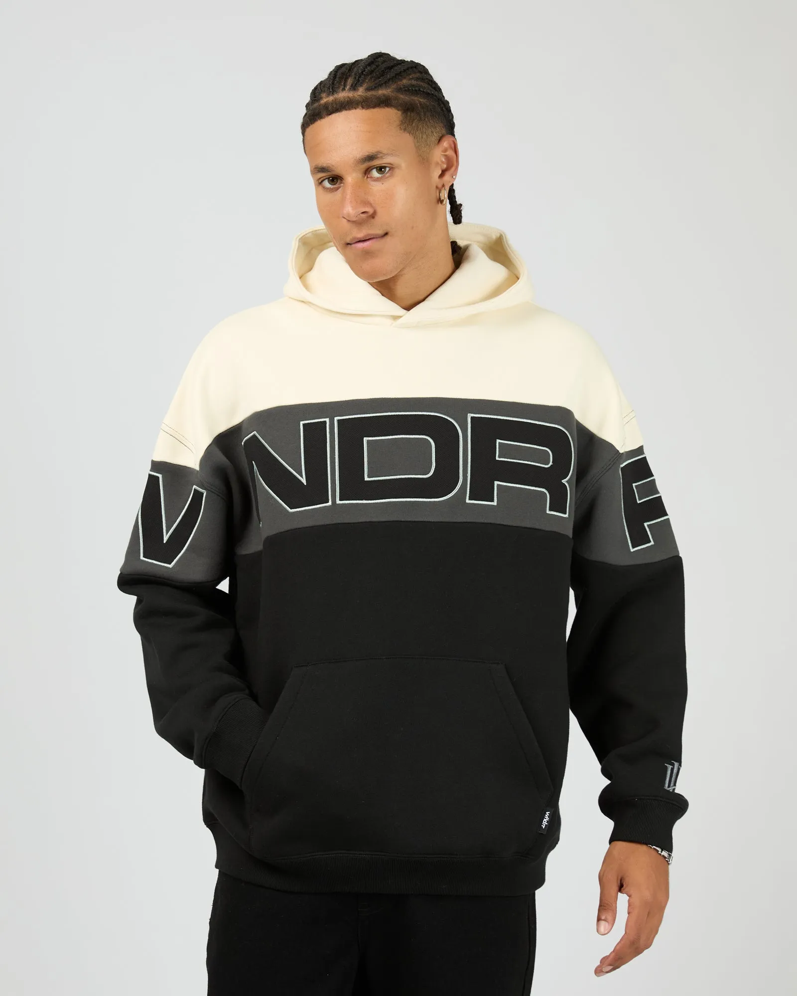 Primer Panel Hood Sweat White Black sold by edge clothing