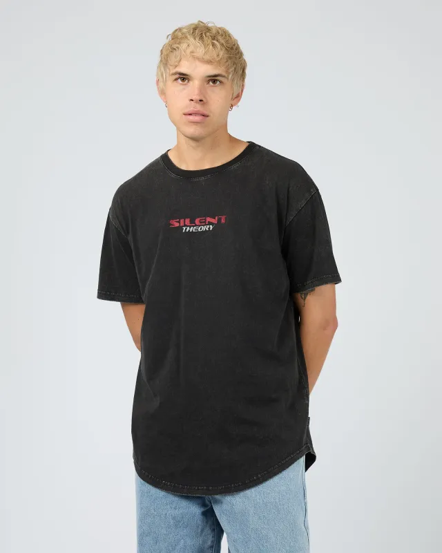 Race Scoop Tee Washed Black made by edge clothing
