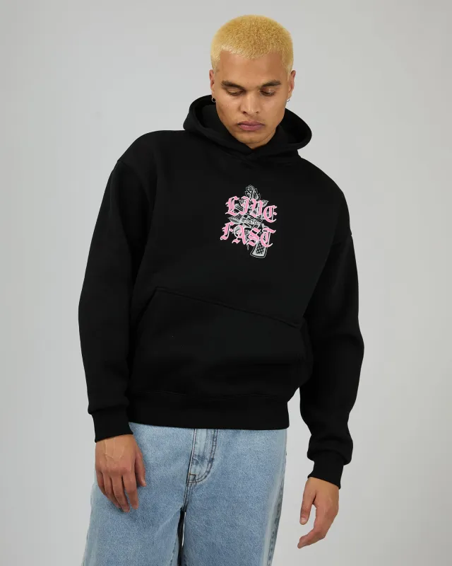 Live Fast Oversized Hoodie Black made by edge clothing