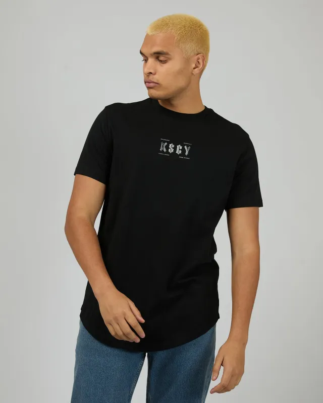 Encryption Dual Curved Tee Black made by edge clothing