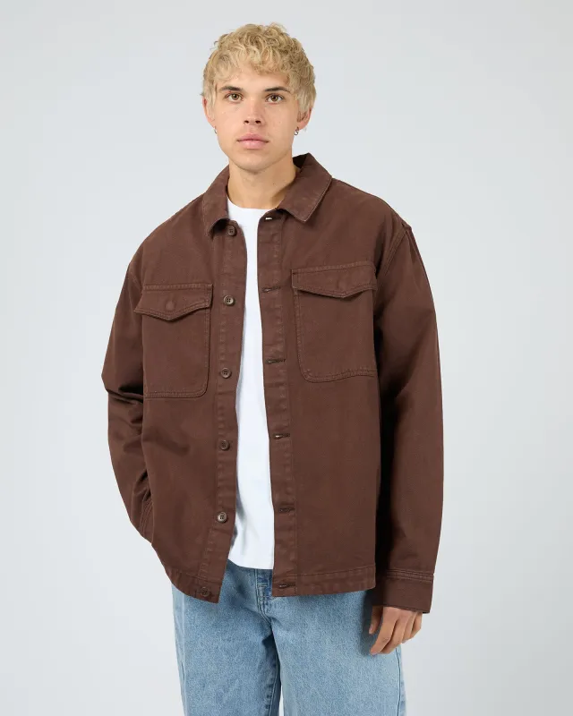 Fade Overshirt Chocolate made by edge clothing