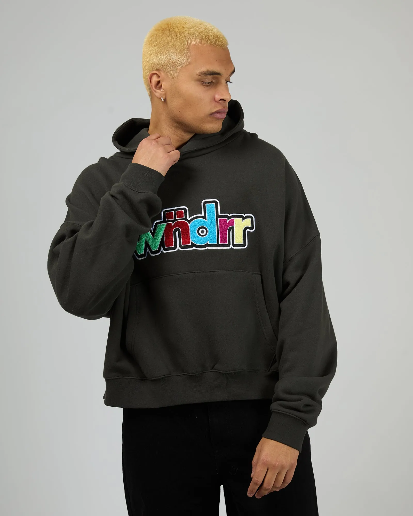 Tint Cropped Hood Sweat Faded Black sold by edge clothing
