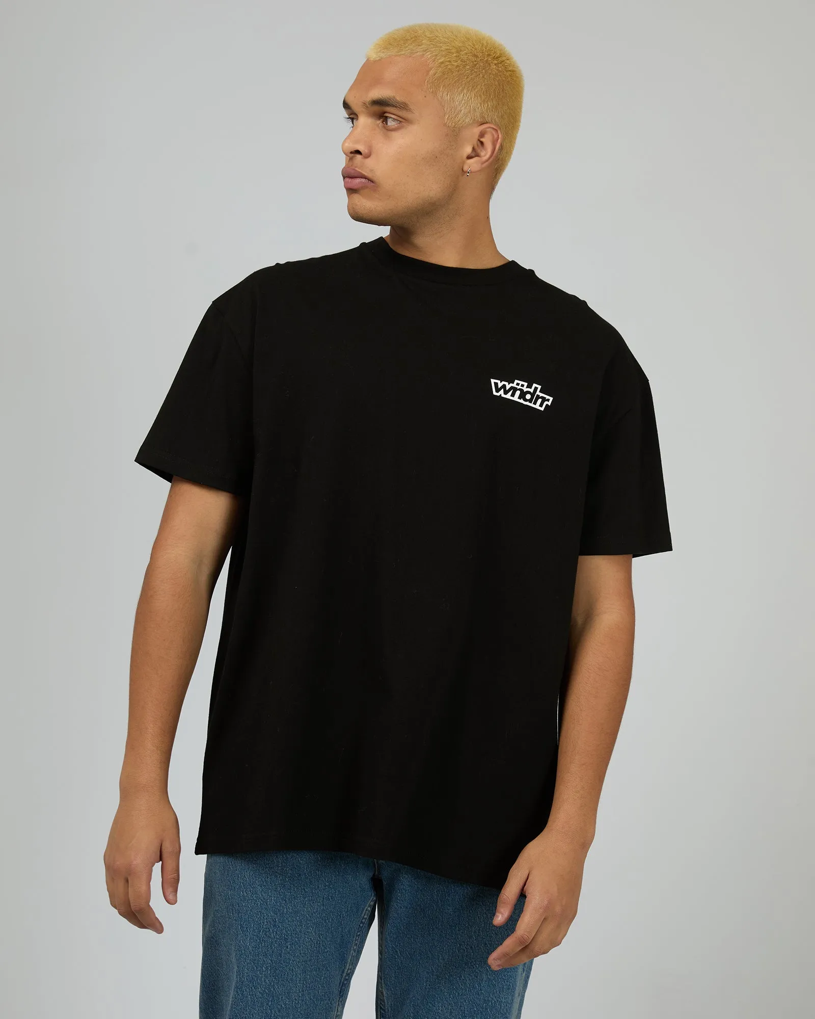 Rule Box Fit Tee Black sold by edge clothing