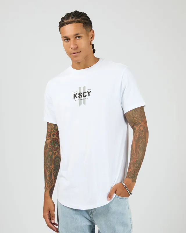Inferno Dual Curved Tee White made by edge clothing