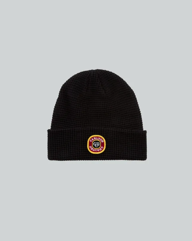 Carlton Draught Patch Waffle Beanie Black made by American Needle