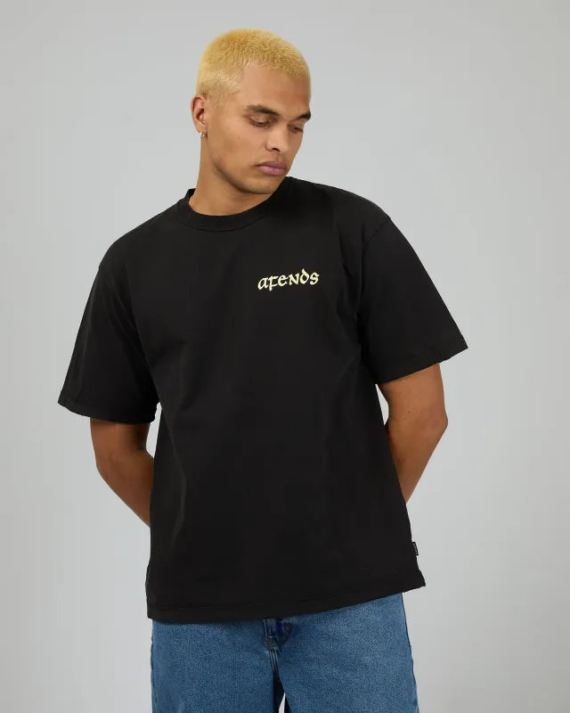 Pent A Gone Heavy Weight Boxy Tee Black made by Afends