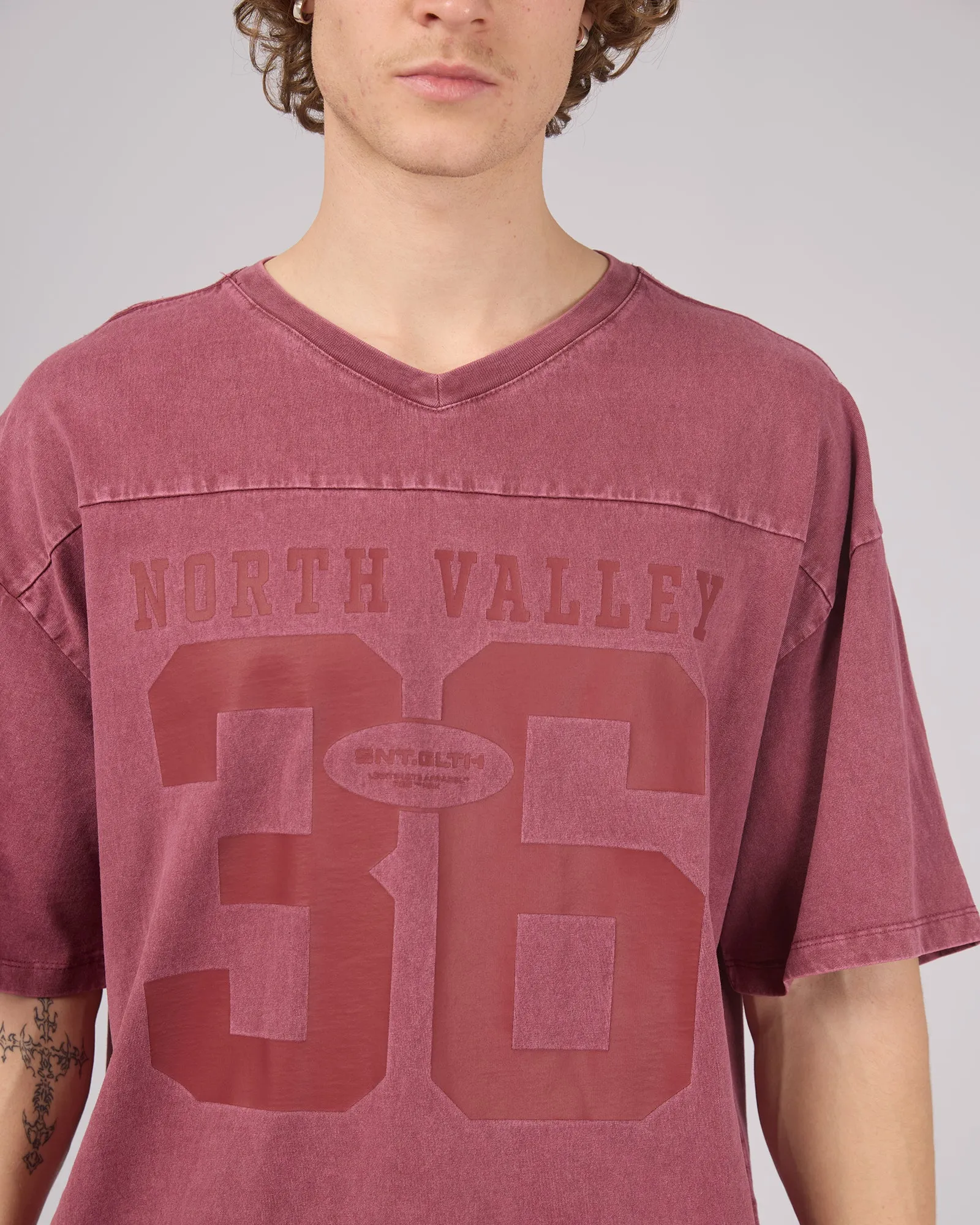 Nth Valley Tee Burgandy sold by edge clothing product image thumbnail 5
