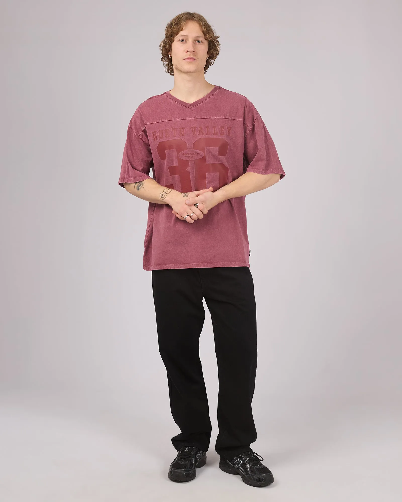 Nth Valley Tee Burgandy sold by edge clothing product image thumbnail 2