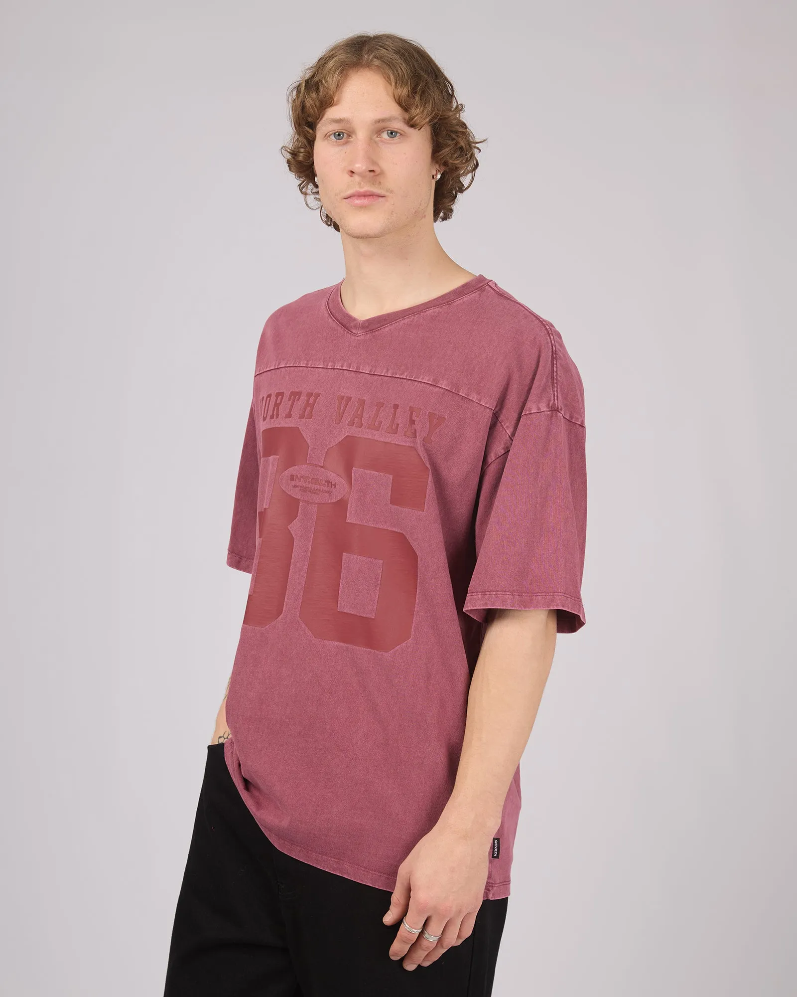 Nth Valley Tee Burgandy sold by edge clothing product image thumbnail 4