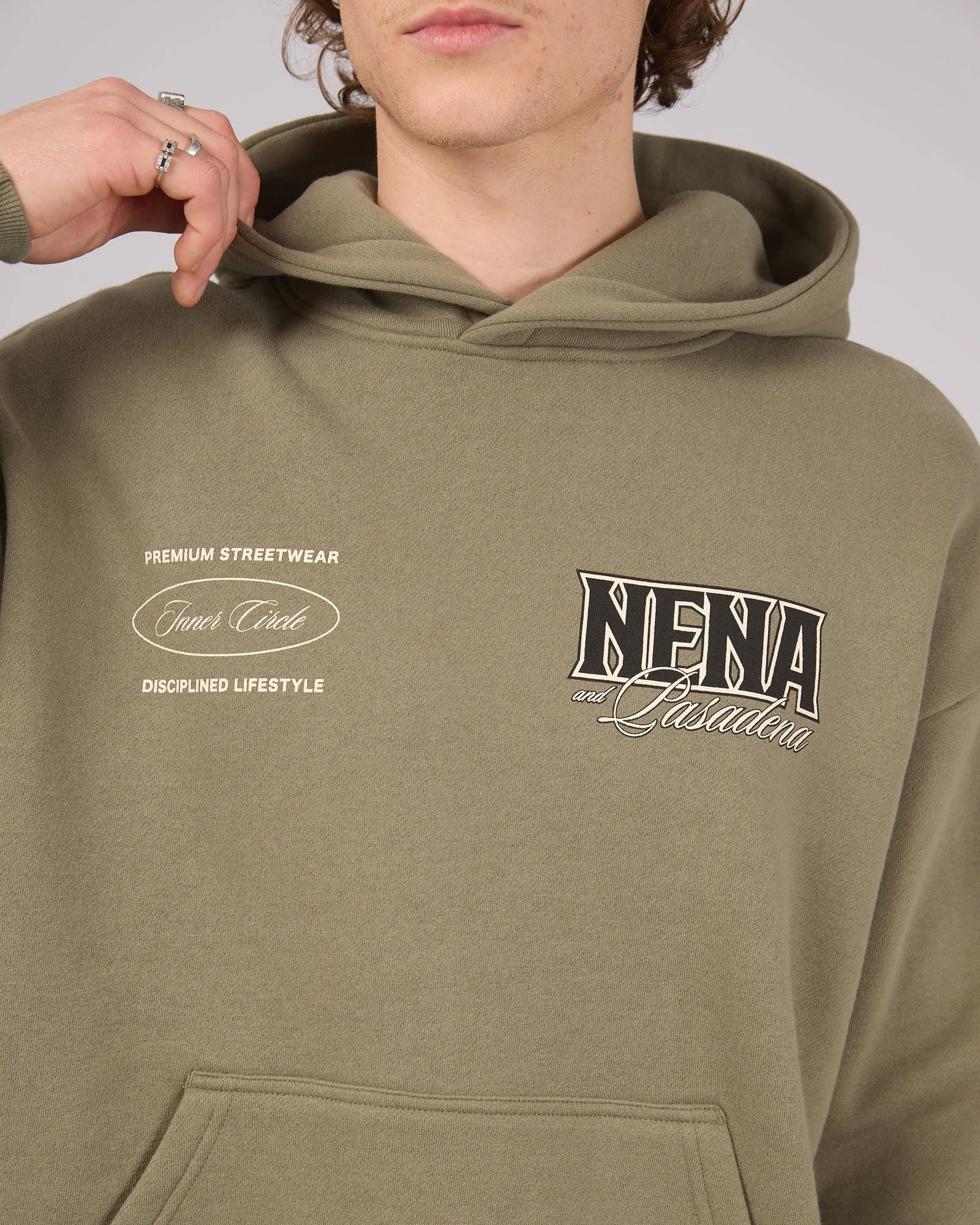 Tital Relaxed Fit Hoodie Khaki sold by edge clothing product image thumbnail 5