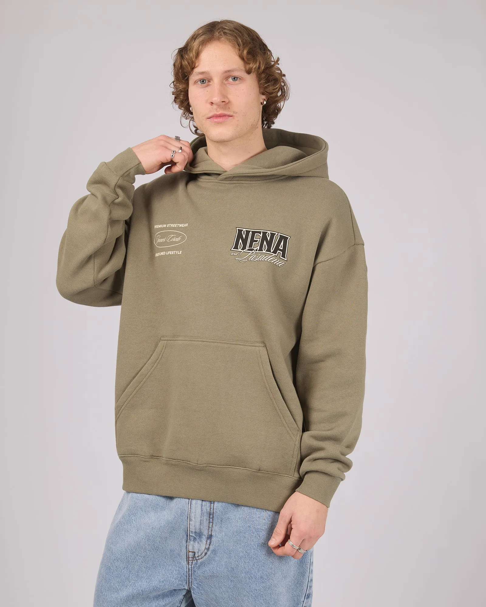 Tital Relaxed Fit Hoodie Khaki sold by edge clothing product image thumbnail 4