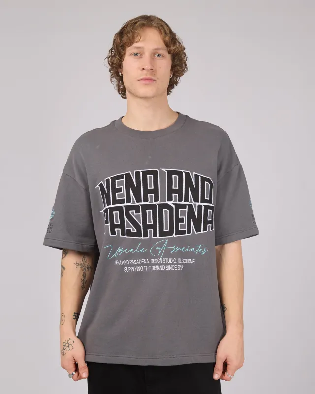 Ashlon Loopback Tee Charcoal made by Nena and Pasadena