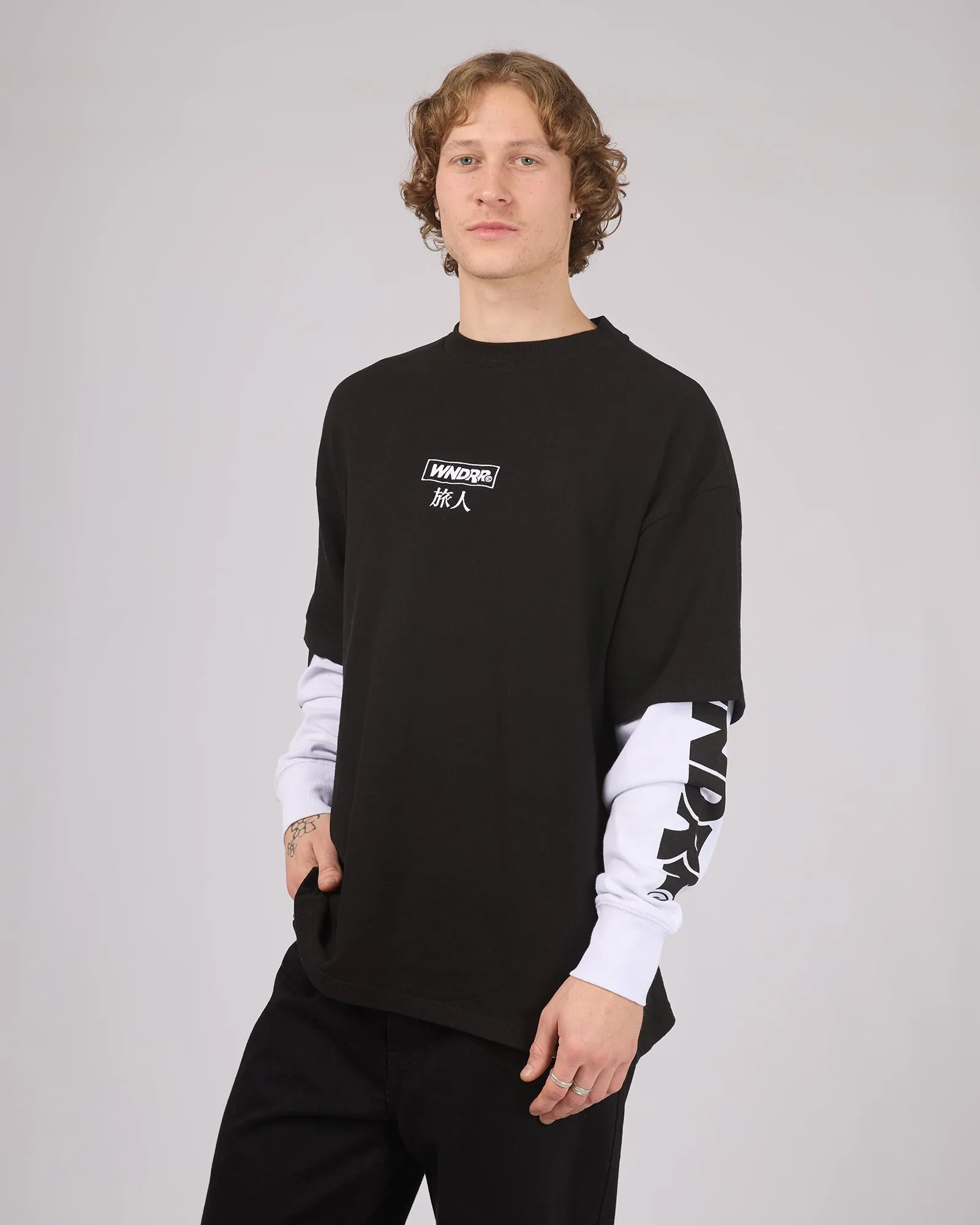 Shodo Layered Long Sleeve Tee Black sold by edge clothing product image thumbnail 4