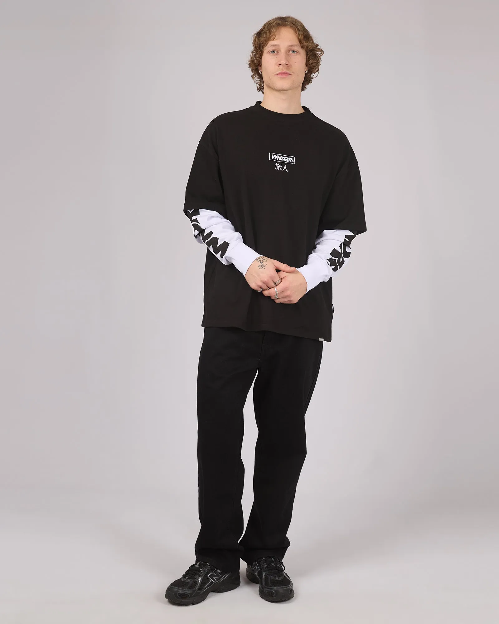 Shodo Layered Long Sleeve Tee Black sold by edge clothing product image thumbnail 2