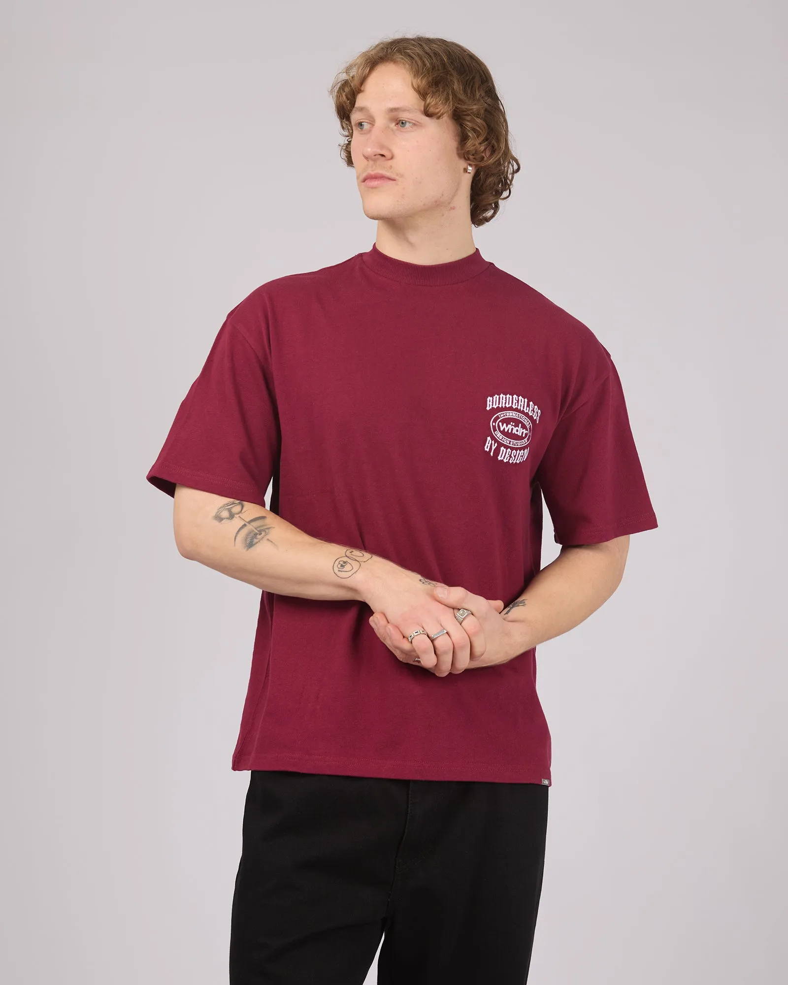 Rzn Heavy Weight Tee Blood Red sold by edge clothing