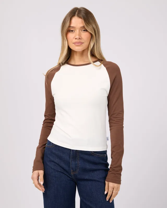 Iris Long Sleeve Raglan Tee Brown made by All About Eve