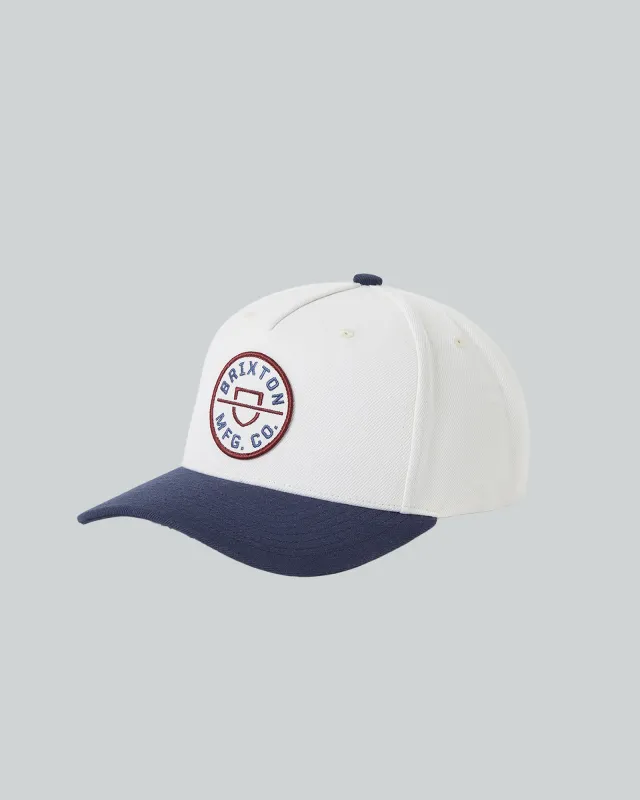 Crest C Netplus Snapback Waxpaper Navy made by Brixton