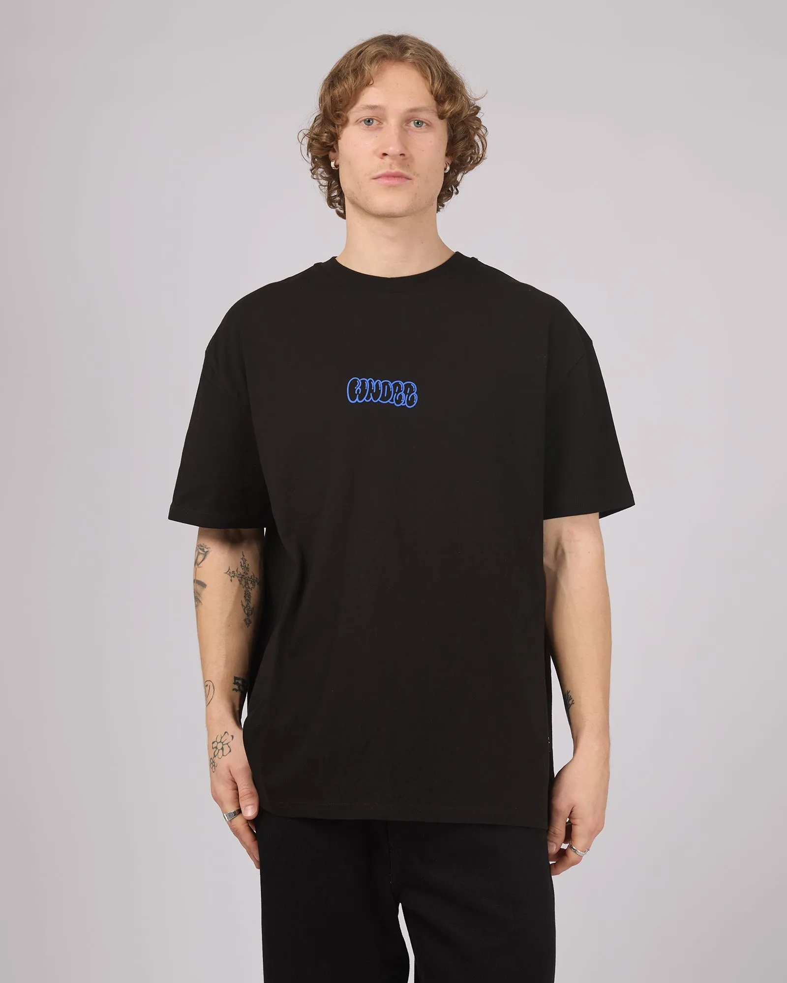Blissed Out Box Fit Tee Black sold by edge clothing