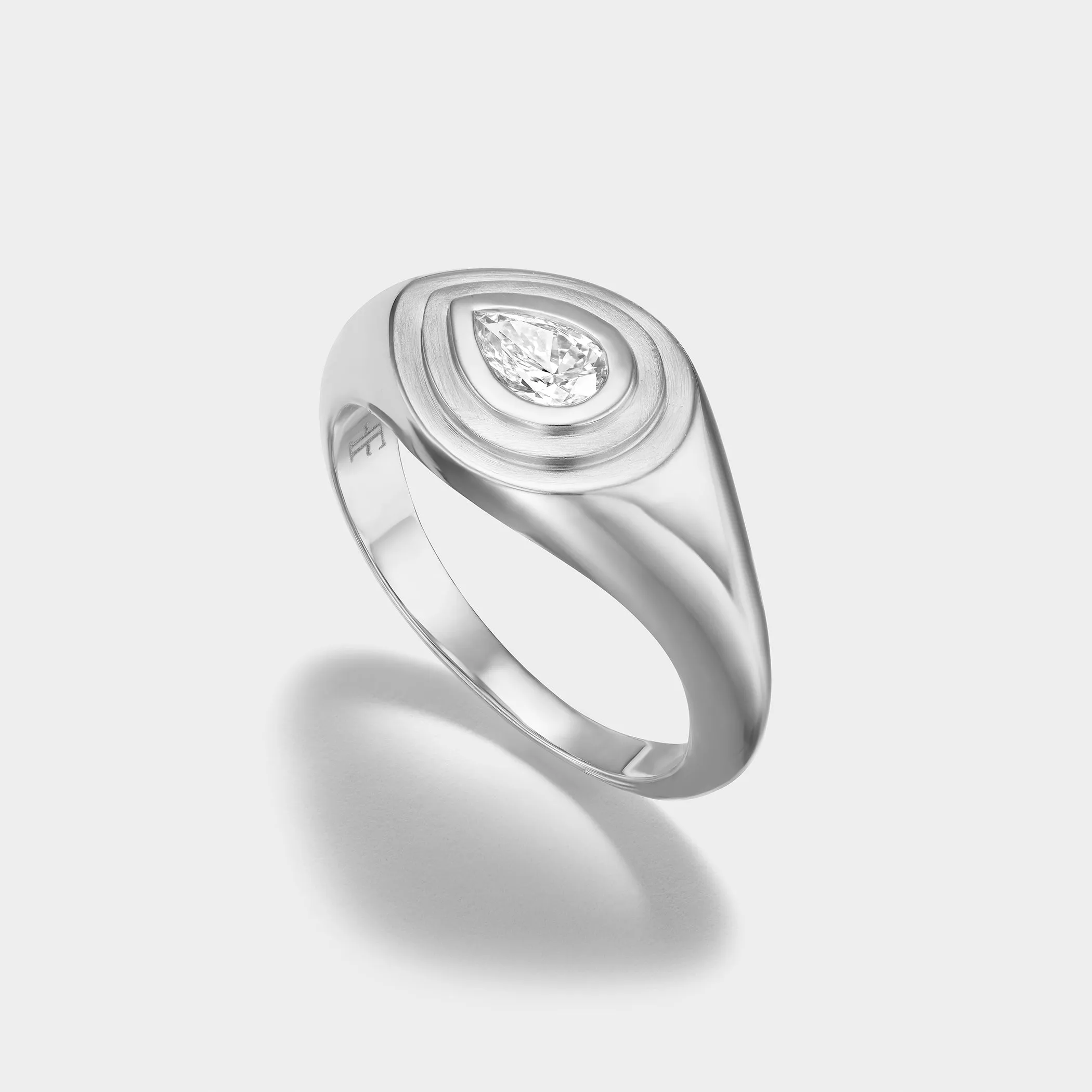 Pear Solitaire Signet Ring sold by Fiametta