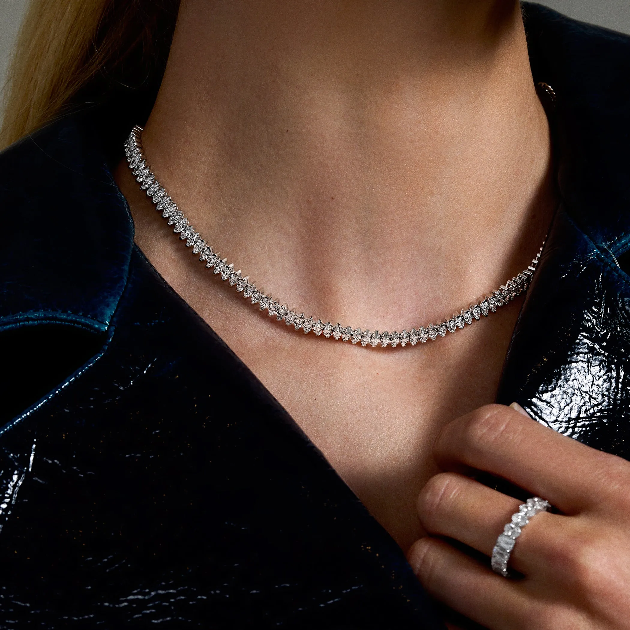 Marquise Tennis Necklace sold by Fiametta product image thumbnail 4