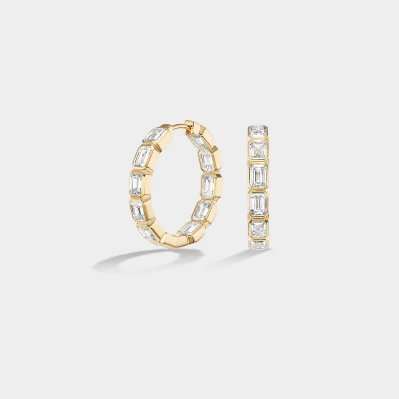 Emerald Inside-Out Hoops sold by Fiametta