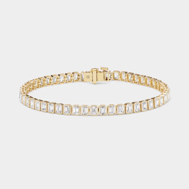 Emerald Bezel Tennis Bracelet sold by Fiametta