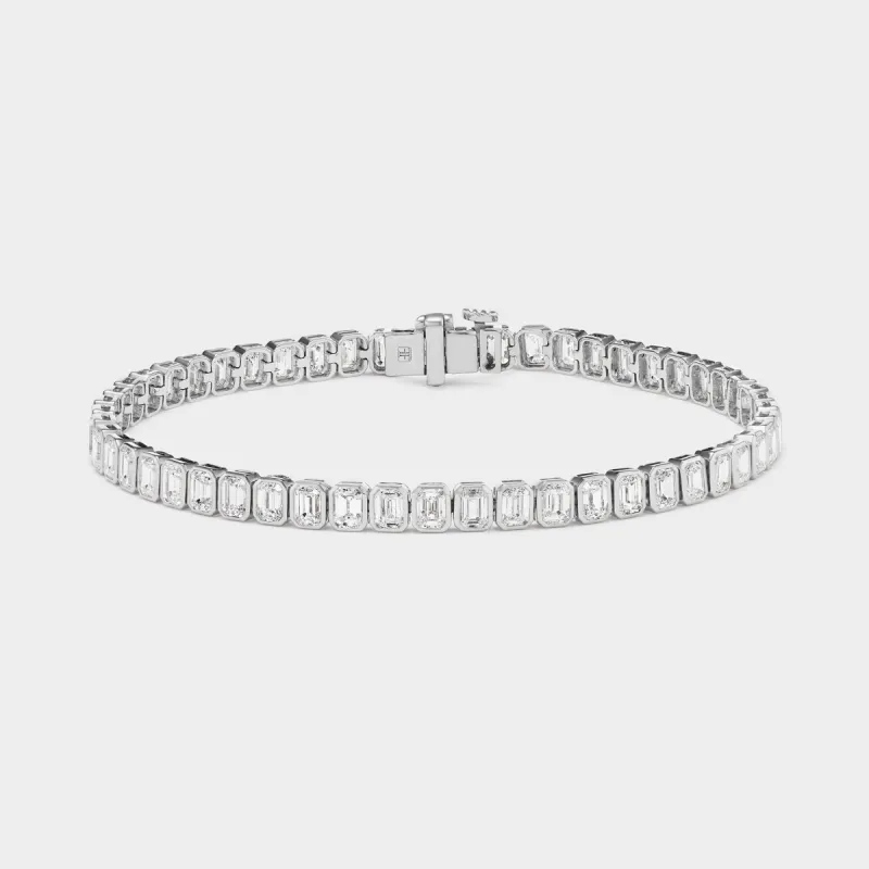 Emerald Bezel Tennis Bracelet sold by Fiametta