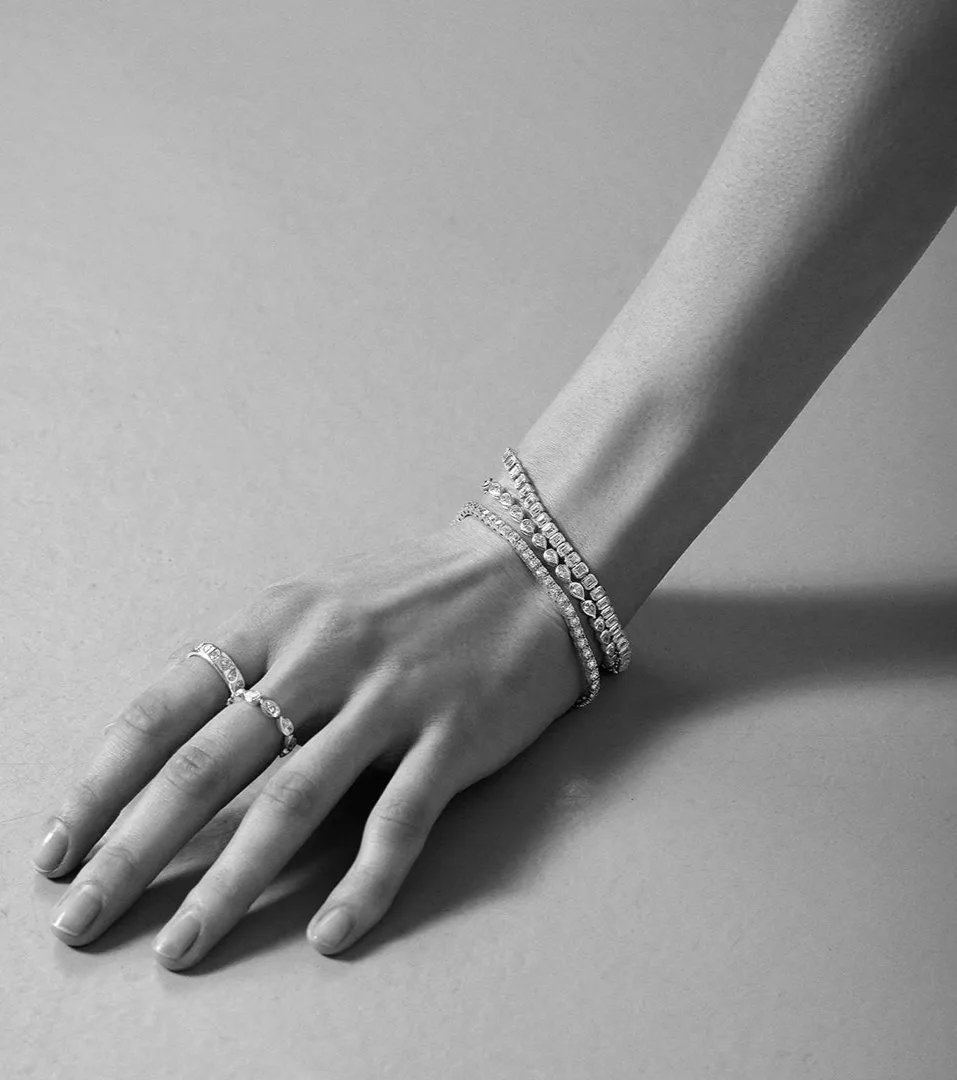 Emerald Bezel Tennis Bracelet sold by Fiametta product image thumbnail 3