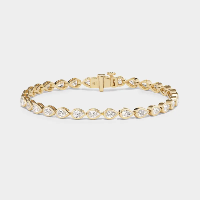 Pear Bezel Tennis Bracelet sold by Fiametta