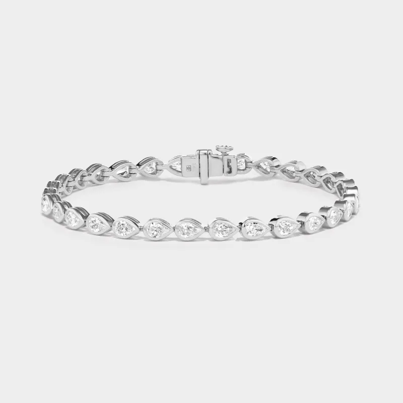 Pear Bezel Tennis Bracelet sold by Fiametta