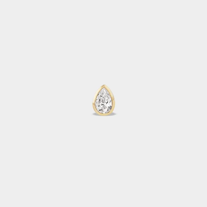 Pear Bezel Mini Stud sold by Fiametta